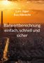 Text: „Lars Jäger, Eva Albrecht. Barwertberechnung einfach, schnell und sicher.“ Stadtansicht bei Sonnenuntergang., Buch