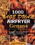 Ein Cover mit Schriftzug: "1000 TAGE DUAL AIRFRYER Genuss". Verschiedene frittierte Speisen im Hintergrund. Autorin: Lena Hoffmann., Buch
