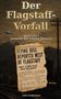 „Der Flagstaff-Vorfall: Was 1947 jenseits der Gleise begann.“ Zeitungsausschnitt über UFO, Gleise, Berglandschaft, Roman., Buch