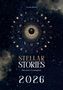 „Caroline Bischof, STELLAR STORIES, Dein Astro-Terminplaner 2026.“ Eine kosmische Illustration mit Sternzeichen-Symbolen., Buch