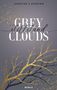 "Josefine S. Kidding", "Grey Stillstand Clouds", "Roman". Goldene Zweige und Sprenkel auf grauem Hintergrund., Buch