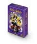 „Ichi the Witch“, Collectors Edition. Illustration mit Figuren in dynamischen Posen auf lila Hintergrund., Buch