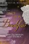 Buchtitel: "ONCE UPON A Bookfair. VON ERDBEEREN UND FEDERN". Stapel Bücher und Papierseite auf lila-goldenem Hintergrund., Buch