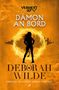 „Verhext AF“, „Dämon an Bord“, „Deborah Wilde“, „Enemies-To-Lovers Urban Fantasy“. Silhouette einer Teufelsfigur., Buch