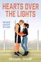 "HEARTS OVER THE LIGHTS", dann "WEST COAST STARS", darunter "Mariella Woolf". Illustration: Ein Paar steht sich nah mit Football., Buch