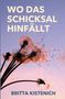 Oben steht "WO DAS SCHICKSAL HINFÄLLT", unten "BRITTA KISTENICH". Im Hintergrund sind Pusteblumen vor blauem Himmel., Buch