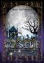 „Wolf September, Grisper Castle, Spuk aus Whisper Hollow.“ Eine mystische Szene mit Schloss, Vollmond und kahlem Baum., Buch