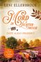 „Mord in Lichtermoor. Tante Almas Fingerhut.“ Herbstliche Landschaft mit Bank, Katze, und Büchern in der Heide., Buch