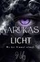 Text: "NARUKAS LICHT. Wo der Himmel atmet. J. Lily." Ein violettes Auge inmitten von Rauch und dunklem Hintergrund., Buch