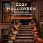 "COZY HALLOWEEN. DEKO-IDEEN UND KÜRBIS-SCHNITZSCHABLONEN. 30 SCHABLONEN ZUM KOPIEREN." Herbstliches Treppenhaus mit Kürbissen., Buch