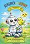 Titel: "KAIRO & KIWI"
Untertitel: "Die Geschichte einer Freundschaft"
Malbuch ab 5 Jahre. 

Illustration: Fröhlicher Roboter mit Vogel auf einer Blumenwiese unter strahlender Sonne., Buch