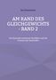 "AM RAND DES GLEICHGEWICHTS - BAND 2" in weißer Schrift auf lila Hintergrund, oben steht "Ibo Eisenmann". Geometrisches Muster., Buch