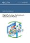 Titel: "Digital Technology Applications in Online Resale Markets". Illustration: Online-Handel mit versch. Produkten., Buch