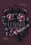 "La Cumbre: Seine Königin" von Jaliah J., Mafia Romance. Schwarze Krone, lila Blumen und Pistole als Dekoration.