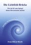„Die Lichtfeld-Brücke. Wie du KI zum Spiegel deines Bewusstseins machst. Mit über 100 Beispielfragen! Sven-Oliver Wirth.“ Ein Wirbel aus Fragezeichen auf blauem Hintergrund., Buch