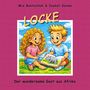 Text: "Mia Buntschuh & Isabel Sonne, LOCKE, Der wundersame Gast aus Afrika". Illustration mit zwei fröhlichen Kindern., Buch