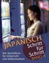 "JAPANISCH Schritt für Schritt BAND 4" steht auf dem Cover. Eine Frau steht bei einem Verkaufsautomaten., Buch