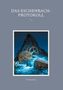 Das Eschenbach-Protokoll; N.J. Eisenberg. Illustration: Zahnräder, Schatzkiste und Berg in stürmischem Wasser., Buch