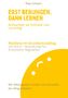 "Erst beruhigen, dann lernen", Buch von Roya Schwarz. Gelbes, minimalistisches Design mit halbkreisförmigem Muster unten., Buch