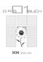 Texte: "DAS 01 BUCH E.M.A. BETSCH", "ICH BIN ICH". Illustration: Blume mit Gesicht in einem Raster., Buch