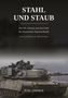 "STAH UND STAUB", Untertitel über M1 Abrams und Panzerschlachten, Autor: Jens Zimmer. Unten ein Panzer auf schlammigem Terrain., Buch