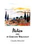 "Italien oder die Gebrochene Wirklichkeit" von Claudia Mörschel. Aquarell-Landschaft mit Hügeln und Zypressen., Buch