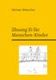 „Michael Wittschier“ und „Zhuang Zi für Menschen-Kinder“. Illustration von zwei Personen auf einer Brücke mit Fischen im Wasser., Buch