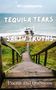"Dr. Luna Dracaena, TEQUILA TEARS and SALTY TRUTHS, Poems and Questions" vor Küste mit hölzernem Weg., Buch