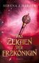 "Das Zeichen der Erzkönigin. Roman. Serena J. Harper." Ein kunstvoller Stab vor rot leuchtendem, funkelndem Hintergrund., Buch