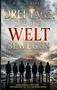 Titel: "Drei Tage, die die Welt bewegen". Sieben Personen stehen vor einem stürmischen Meer, im Hintergrund ein Vulkan., Buch