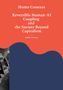 Text über farbigem Hintergrund: "Homo Conexus: Reversible Human-AI Coupling and the Society Beyond Capitalism" von Aldhar Ibn Beju. Links schwarz-weißes Bild von Gebäuden im Weltraum., Buch