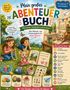 "Mein großes Abenteuer Buch", Mitmachbuch für Kinder 5-10 Jahre, zeigt spielende Kinder und ein lesendes Mäuschen im Zimmer., Buch
