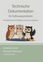 „Technische Dokumentation für Softwareprodukte“. Drei Eulen auf einem Füllfederhalter, illustriert., Buch