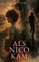 "ALS NICO KAM" und "ARBO VON BERGMANN". Junge mit Buch, im Sonnenuntergang, flüchtiger Junge im Hintergrund, urbaner Hintergrund., Buch