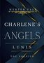"Text: WYNTNER FALL, CHARLENE'S ANGELS, LUNIS, THE SOLDIER. Dunkles, elegantes Design mit goldenen Akzenten.", Buch