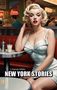 Text: "J. Hanski Miller NEW YORK STORIES". Illustration einer eleganten Frau in einem Diner im Retro-Stil., Buch