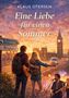 "Klaus Otersen, Eine Liebe für einen Sommer, Roman." Abendstimmung in London mit Big Ben, Paar und Straßenschild nach England., Buch
