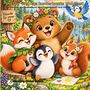 „Lio Bär und das kunterbunte Waldfest“, „Freunde für immer“. Bär, Fuchs, Pinguin, Eichhörnchen, fröhlich und bunt in Natur., Buch