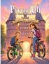 „Pia und Ulf: Die rätselhaften Briefe des Kapitän Sven Petersson“; ein Junge und ein Mädchen mit Fahrrädern vor einem Tor., Buch