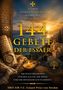 Texte: „Aus dem Geheimarchiv des Original Templerorden“, „144 Gebete der Essäer“. Eine antike Schriftrolle, Kerze und Meereslandschaft., Buch