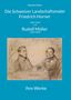 Text oben: "Johannes Fichter". Mittig: "Die Schweizer Landschaftsmaler". Zeichnung zweier Männer, sitzend an einem Tisch., Buch