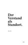 „Der Verstand als Standort.“ – Bianca Löhr. Rechts unten steht der Text: KSA. Minimalistisches Design mit schwarzem Text., Buch