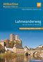 Titel: "Lahnwanderweg - Von der Quelle zur Mündung". Bild von Burgruinen und Fachwerkhäusern an einem Fluss., Buch
