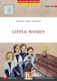 Text oben: "HELBLING READERS CLASSICS", "CEFR A1/A2". Titel: "LOUISA MAY ALCOTT LITTLE WOMEN". Illustration: Vier Mädchen am Klavier., Buch