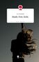 Text: „Lim Schubert. Stark. Frei. Echt.“ Silhouette einer Person mit wehendem Haar vor dunklem Himmel., Buch