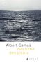 "Albert Camus, Hochzeit des Lichts." Sicht auf glitzerndes, welliges Meer unter hellem Himmel, ARCHE-Logo unten., Buch