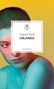 "Virginia Woolf ORLANDO" und "MANESSE" sind im Text zu sehen. Stilvolle Farbaufnahme eines androgynen Gesichts in Blau und Gelb., Buch