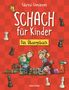 "Sabrina Chevannes. SCHACH für Kinder. Das Übungsbuch. Cartoon-Kinder spielen Schach, umgeben von Schachfiguren.", Buch