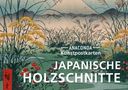 „ANACONDA Kunstpostkarten, Japanische Holzschnitte“ vor Landschaft mit Bergen, Gräsern und Blumen.