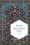 Text: "RUMI Das Lied der Liebe Gedichte ANACONDA" mit orientalischem, floralem Muster in Blau und Gold., Buch